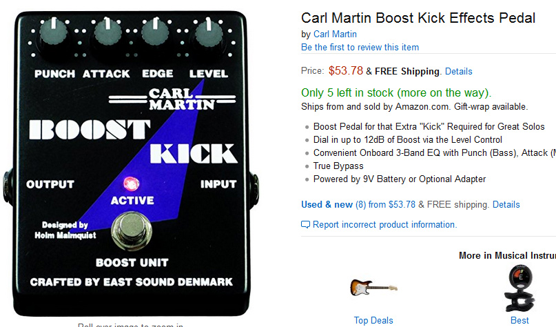 Blow Out Deal on the Carl Martin Boost Kick